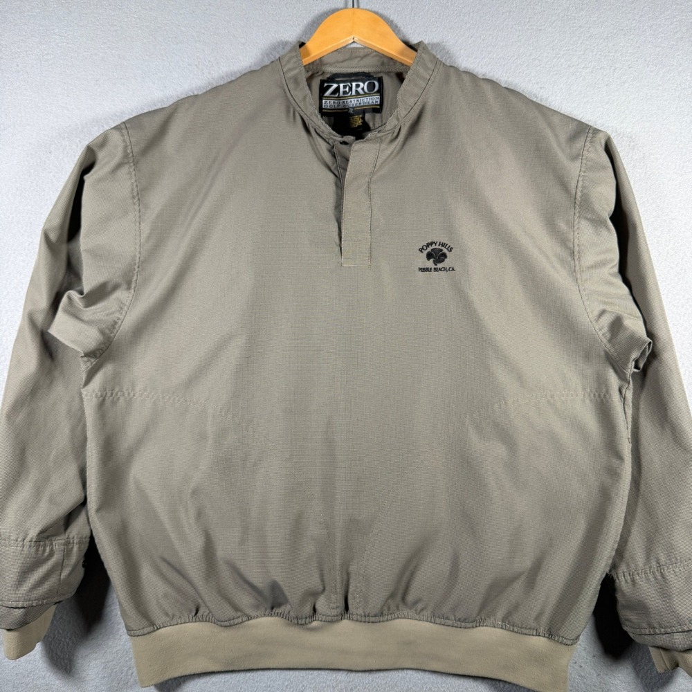Zero Restriction Golf Outerwear Poppy Hills Pebble Beach Pullover XL Taupe